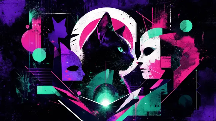Abstrakte Catpunk-Illustration zum Thema Branding