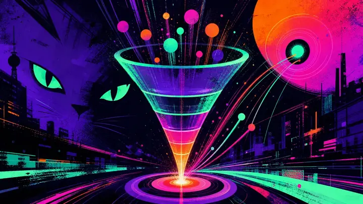 Abstrakte Catpunk-Illustration zum Thema Growth Hacking